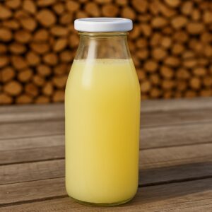 Serwatka kozia w szklanym dzbanku